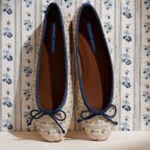Margaux x Schumacher The Demi Ballet Shoes Bow flats size 43.5 12.5 Rare Print